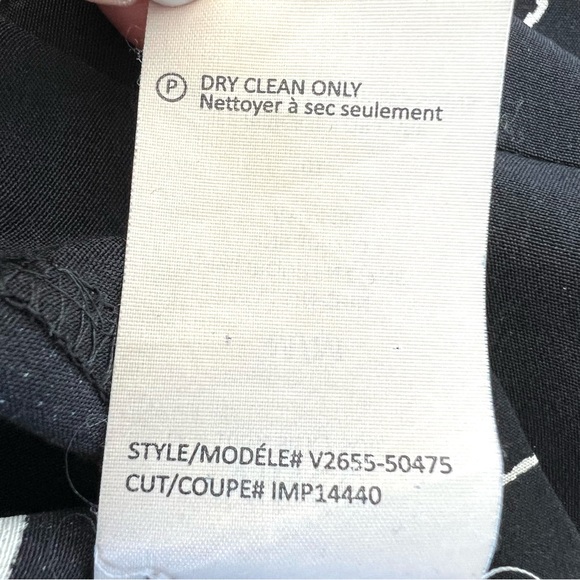 VINCE 100% Silk Black White Windowpane Print Side Pockets Mini Shift Dress Sz M - Picture 14 of 15